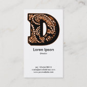 Paisley Monogram - D Visitenkarte (Rückseite)