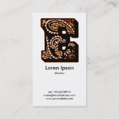 Paisley Monogram - E Visitenkarte (Rückseite)