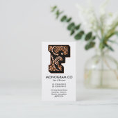 Paisley Monogram - F Visitenkarte (Stehend Vorderseite)