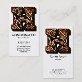 Paisley Monogram - H Visitenkarte (Vorne/Hinten)