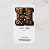 Paisley Monogram - H Visitenkarte (Rückseite)