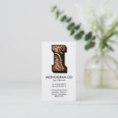 Paisley Monogram - I Visitenkarte (Stehend Vorderseite)