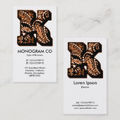 Paisley Monogram - K Visitenkarte (Vorne/Hinten)