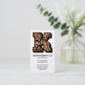 Paisley Monogram - K Visitenkarte (Stehend Vorderseite)
