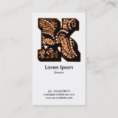 Paisley Monogram - K Visitenkarte (Rückseite)