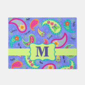 Paisley Monogram Modern Lavender Lila Muster Fußmatte (Vorderseite)