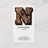 Paisley Monogram - N Visitenkarte (Rückseite)
