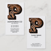 Paisley Monogram - P Visitenkarte (Vorne/Hinten)