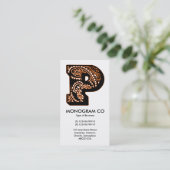 Paisley Monogram - P Visitenkarte (Stehend Vorderseite)