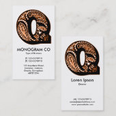 Paisley Monogram - Q Visitenkarte (Vorne/Hinten)