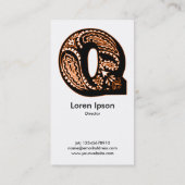 Paisley Monogram - Q Visitenkarte (Rückseite)