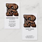 Paisley Monogram - R Visitenkarte (Vorne/Hinten)
