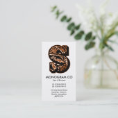 Paisley Monogram - S Visitenkarte (Stehend Vorderseite)