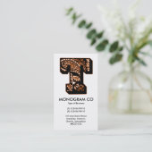 Paisley Monogram - T Visitenkarte (Stehend Vorderseite)