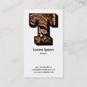 Paisley Monogram - T Visitenkarte (Rückseite)
