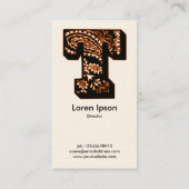 Paisley Monogram - T Visitenkarte (Rückseite)