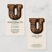 Paisley Monogram - U Visitenkarte (Vorne/Hinten)