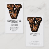 Paisley Monogram - V Visitenkarte (Vorne/Hinten)