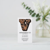 Paisley Monogram - V Visitenkarte (Stehend Vorderseite)