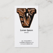 Paisley Monogram - V Visitenkarte (Rückseite)