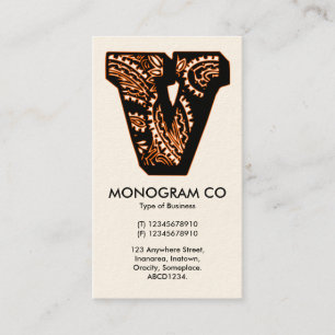 Paisley Monogram - V Visitenkarte