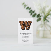 Paisley Monogram - W Visitenkarte (Stehend Vorderseite)