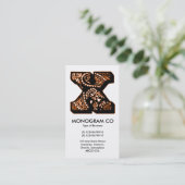 Paisley Monogram - X Visitenkarte (Stehend Vorderseite)