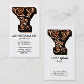 Paisley Monogram - Y Visitenkarte (Vorne/Hinten)