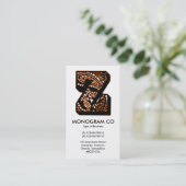 Paisley Monogram - Z Visitenkarte (Stehend Vorderseite)