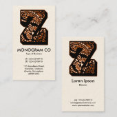 Paisley Monogram - Z Visitenkarte (Vorne/Hinten)