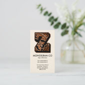 Paisley Monogram - Z Visitenkarte (Stehend Vorderseite)