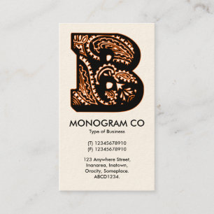 Paisley-Monogramm - B Visitenkarte