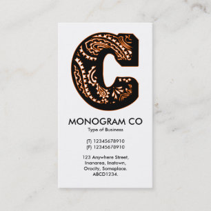 Paisley-Monogramm - B Visitenkarte