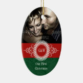 Paisley-Monogramm-erste Weihnachtsverzierung Keramikornament (Rechts)