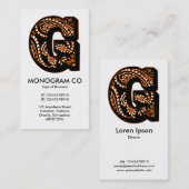 Paisley-Monogramm - G Visitenkarte (Vorne/Hinten)