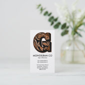 Paisley-Monogramm - G Visitenkarte (Stehend Vorderseite)