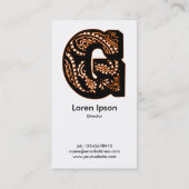 Paisley-Monogramm - G Visitenkarte (Rückseite)