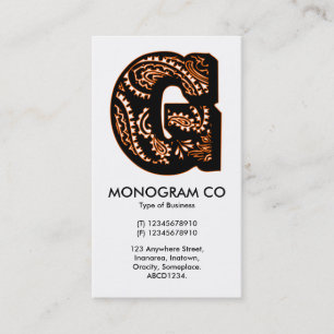 Paisley-Monogramm - G Visitenkarte
