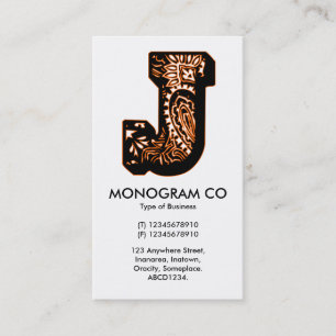 Paisley-Monogramm - J Visitenkarte