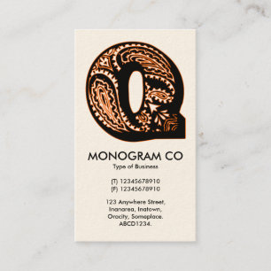 Paisley-Monogramm - Q Visitenkarte