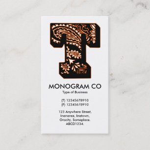 Paisley Monogramm - T Visitenkarte