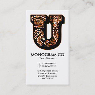 Paisley-Monogramm - U Visitenkarte