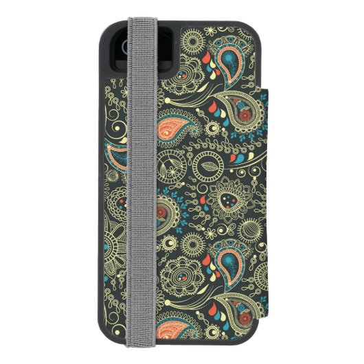 Paisley-Muster 3 Incipio iPhone Geldbeutel-Hülle (Folio Rückseite)