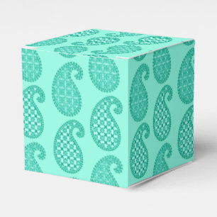 Paisley-Muster, Aqua und Türkis Geschenkschachtel