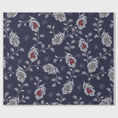 Paisley-Muster auf der Marine Geschenkpapier (Flach)