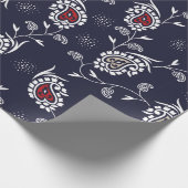 Paisley-Muster auf der Marine Geschenkpapier (Ecke)