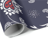Paisley-Muster auf der Marine Geschenkpapier (Rolleneckpunkt)