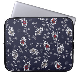 Paisley-Muster auf der Marine Laptopschutzhülle