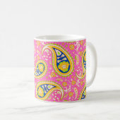 Paisley-Muster auf Rosa Kaffeetasse (VorderseiteRechts)