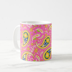 Paisley-Muster auf Rosa Kaffeetasse